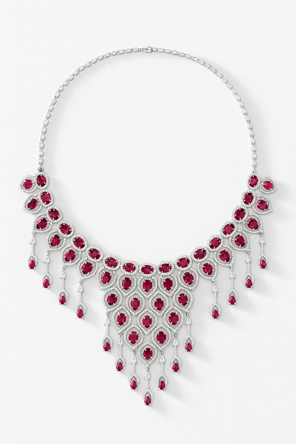 Majestic Ruby Cascade Necklace