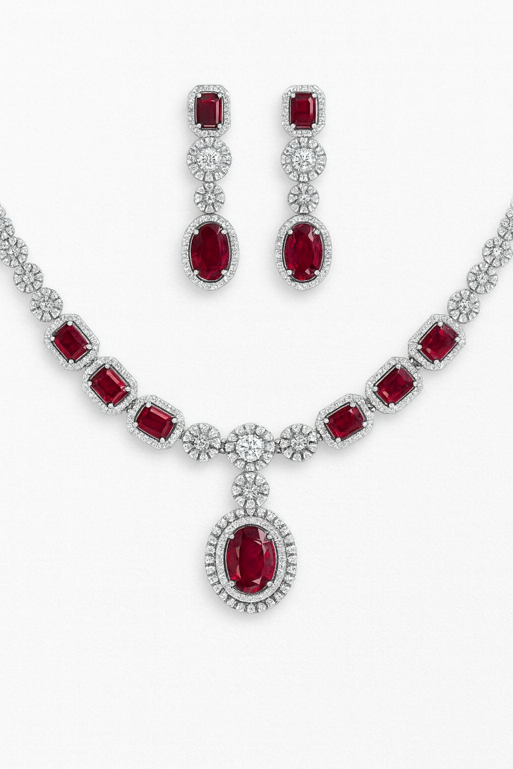 Ruby Halo Necklace - Image 5