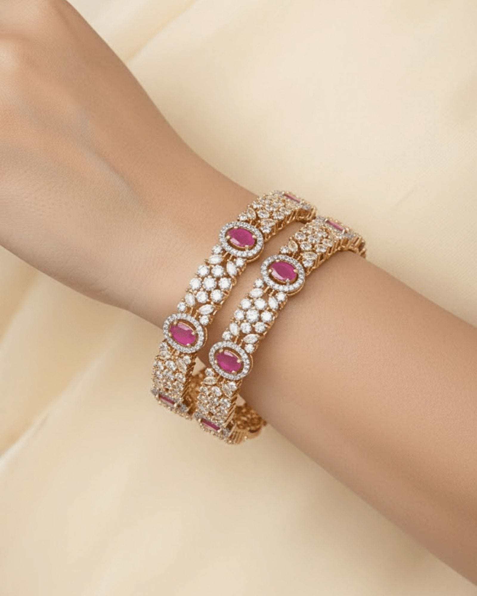 Royal Ruby Halo Bangles - Image 3