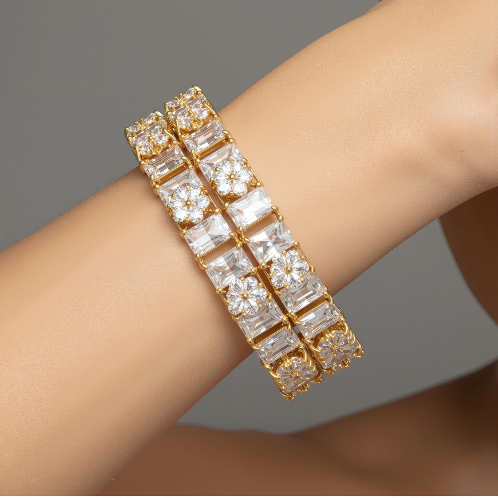Royal Square-Cut CZ Bangles - Image 2