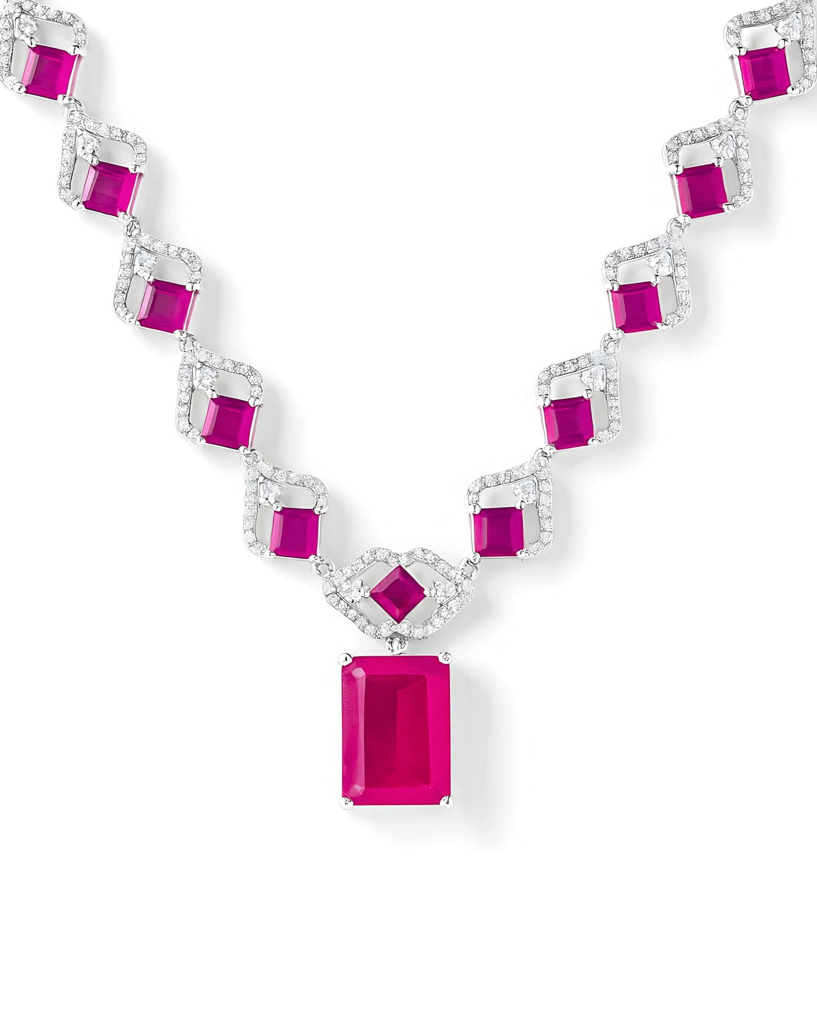 Regal Ruby Prism Necklace