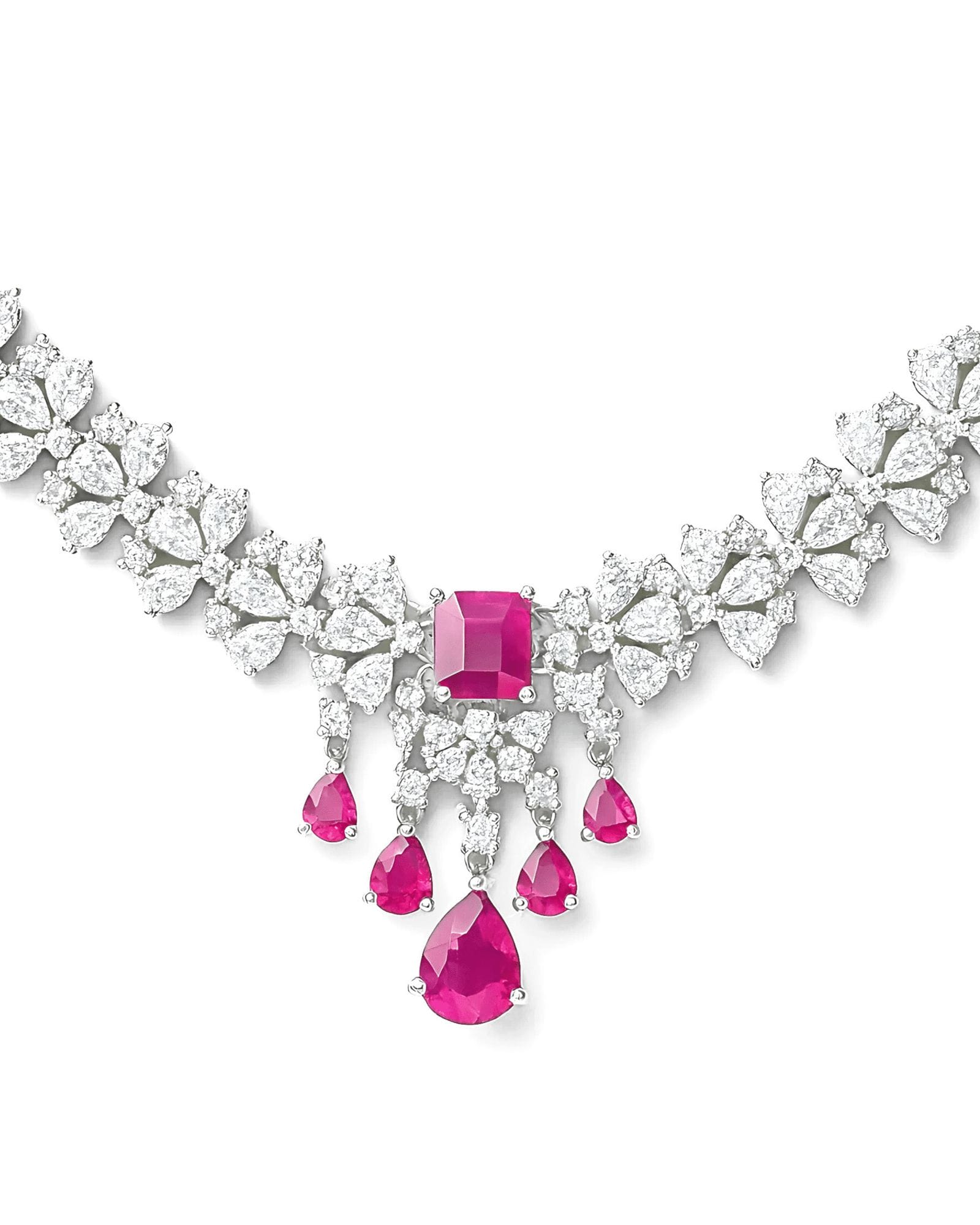 Crimson Blossom Ruby Necklace