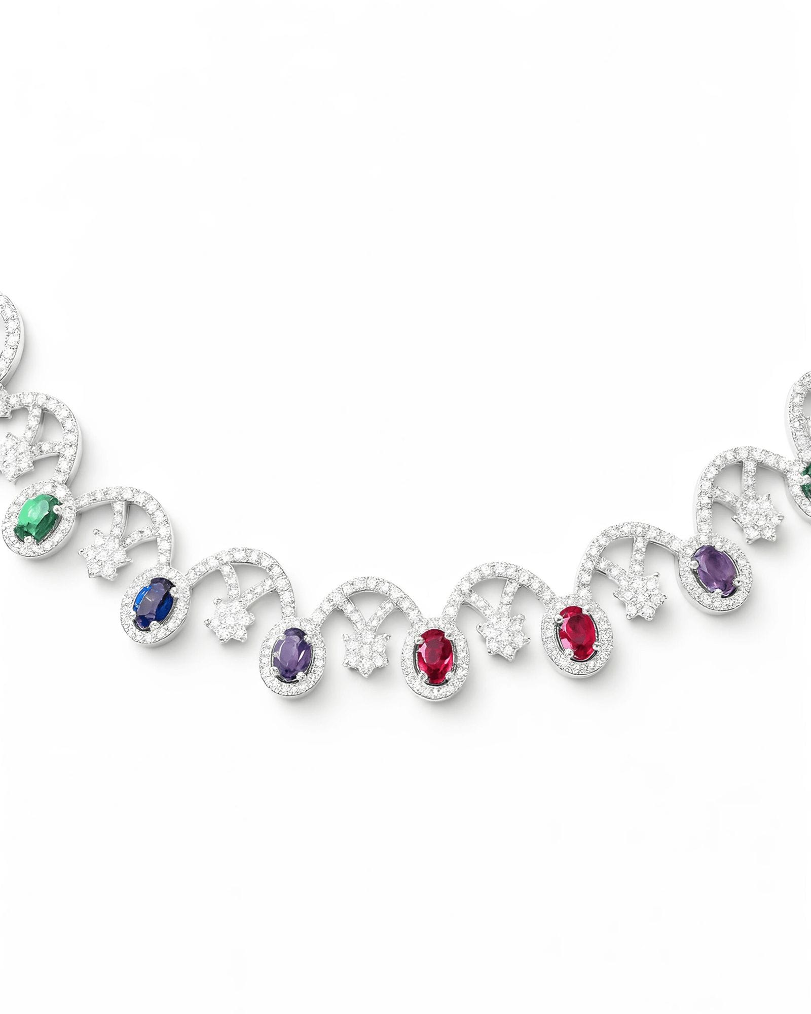 Multi-Stone Starburst Necklace