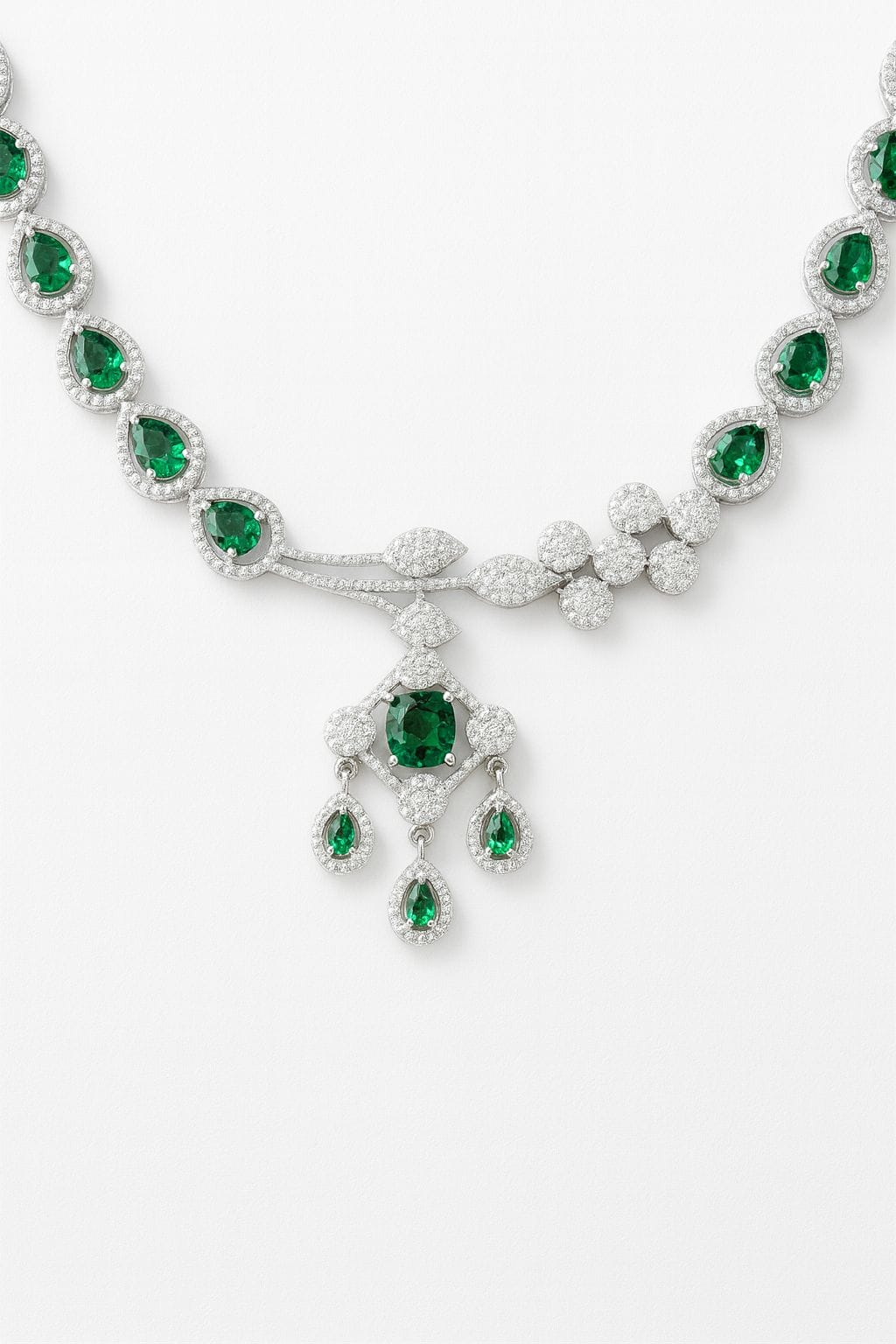 Emerald Blossom Diamond Necklace