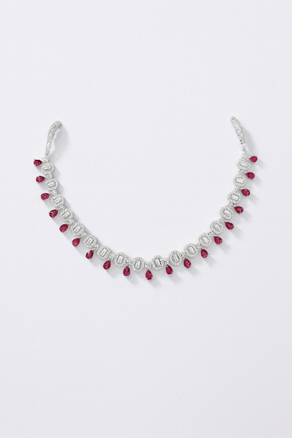 Ruby Cascade Diamond Necklace