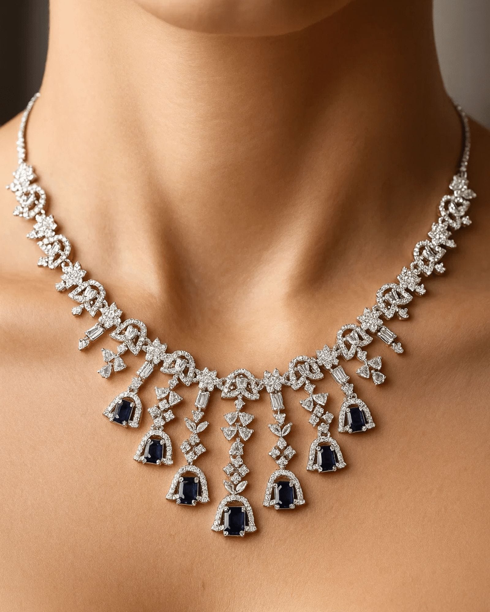 Royal Cascade Sapphire Necklace - Image 3