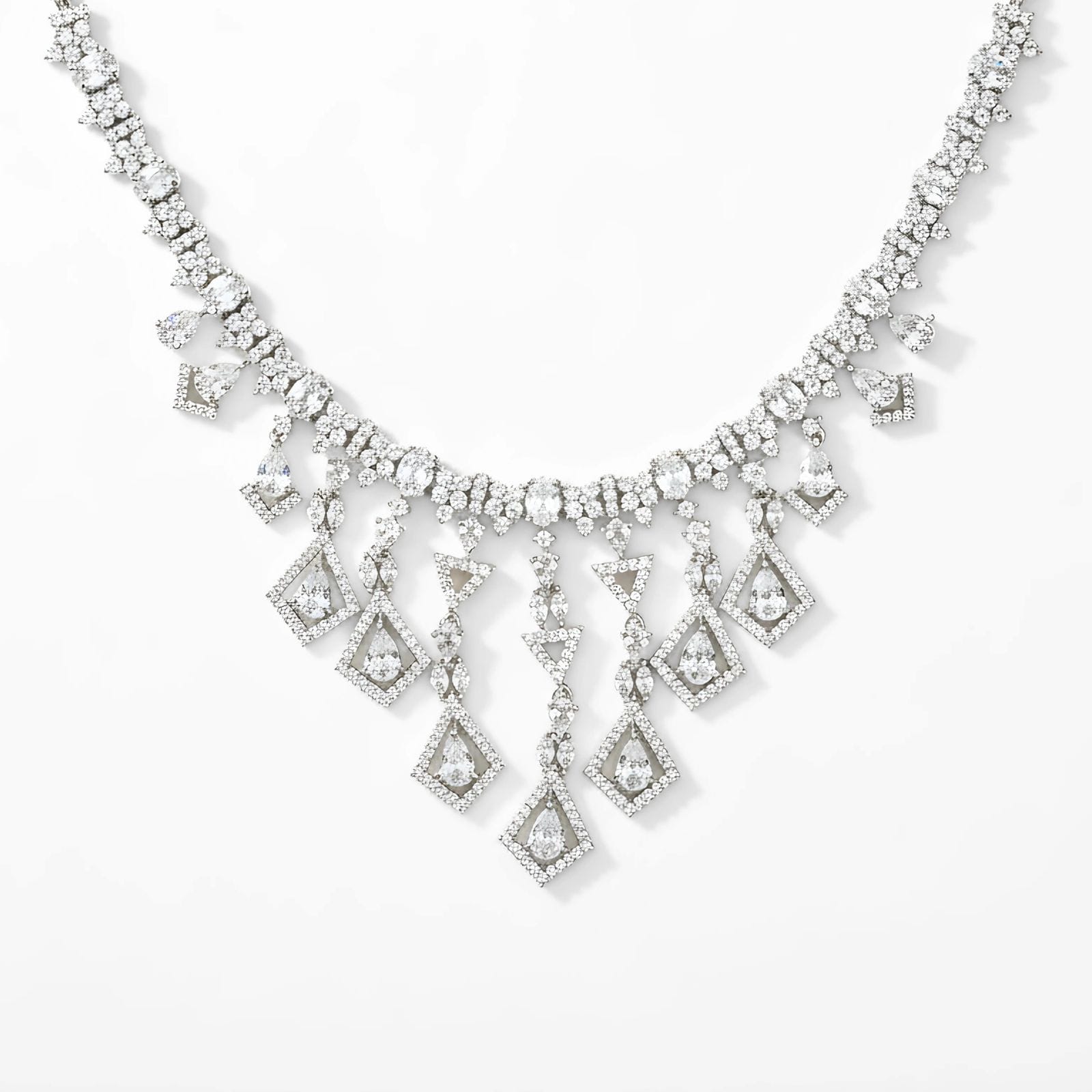 Geometric Diamond Drop Necklace