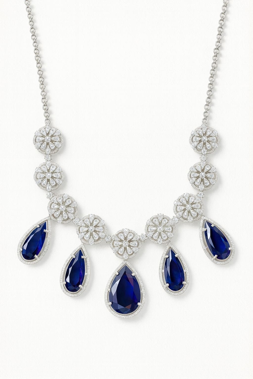 Midnight Sapphire Bloom Necklace