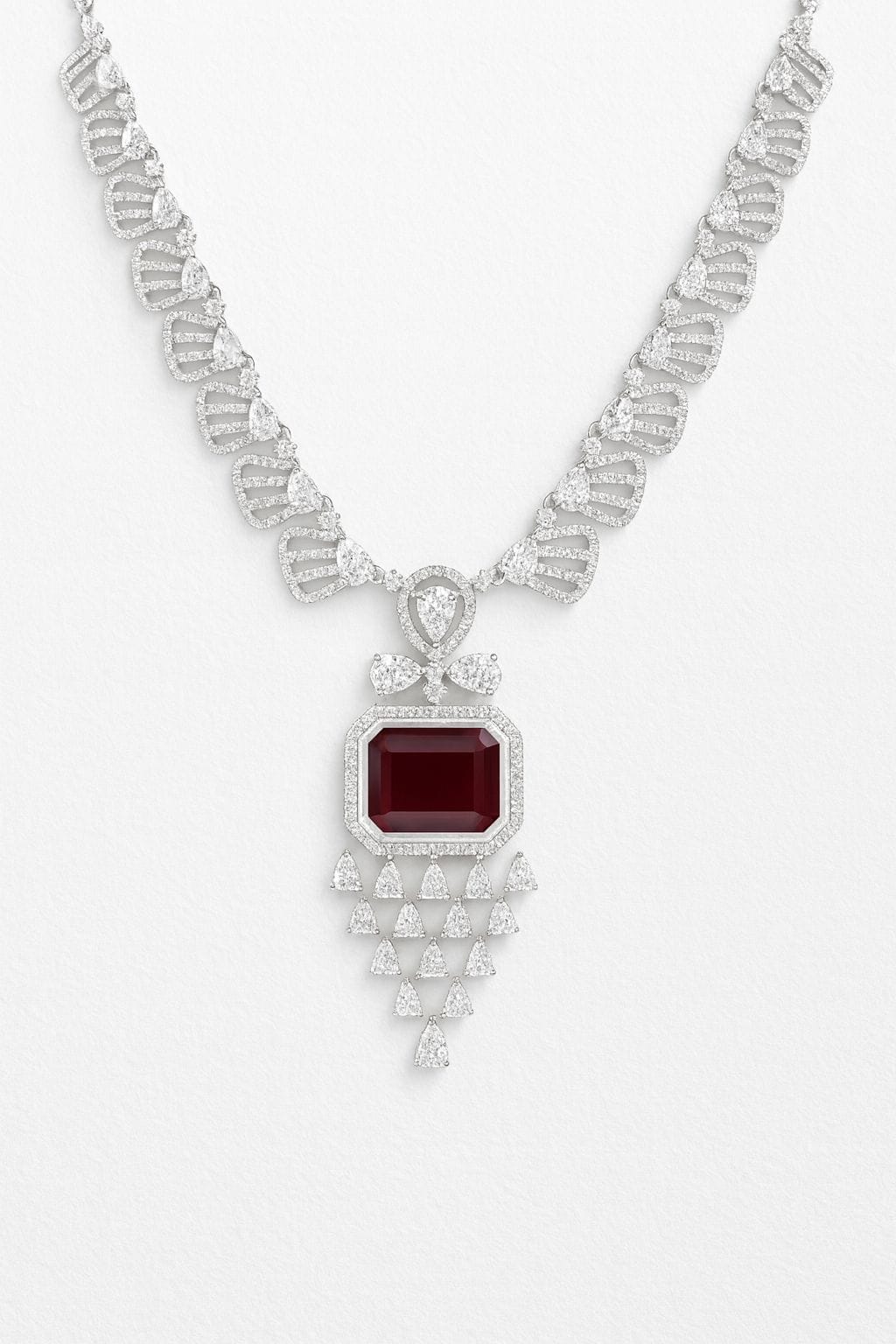 Regal Ruby Cascade Necklace
