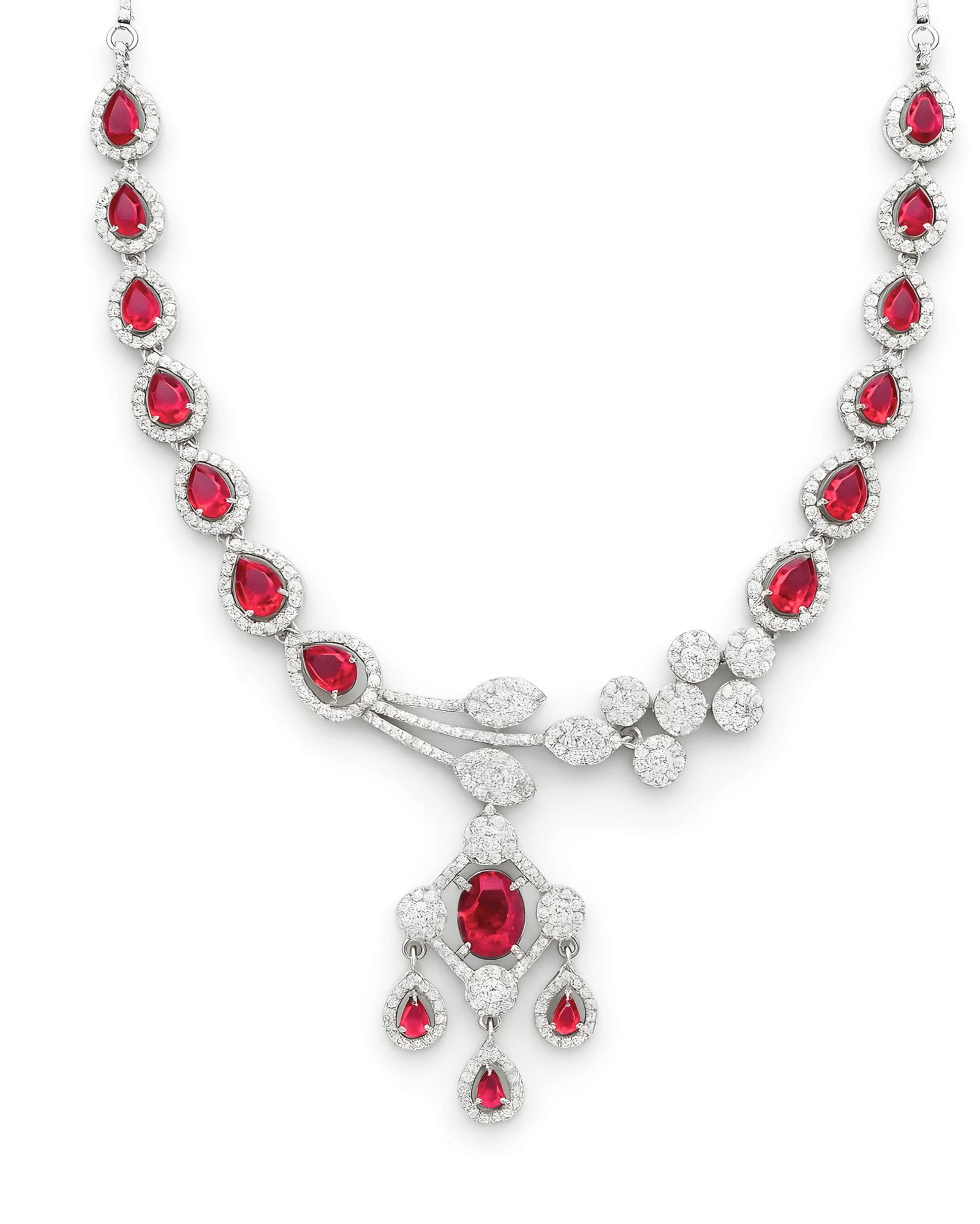 Crimson Vine Cascade Necklace