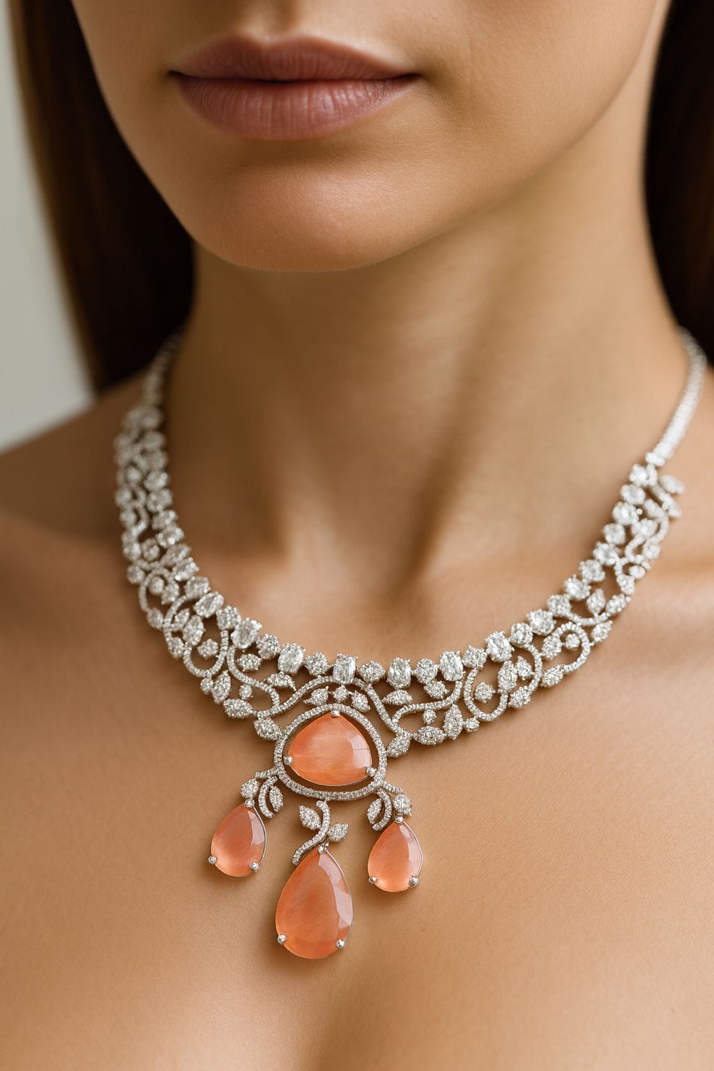 Peach Blossom Elegance Necklace - Image 3