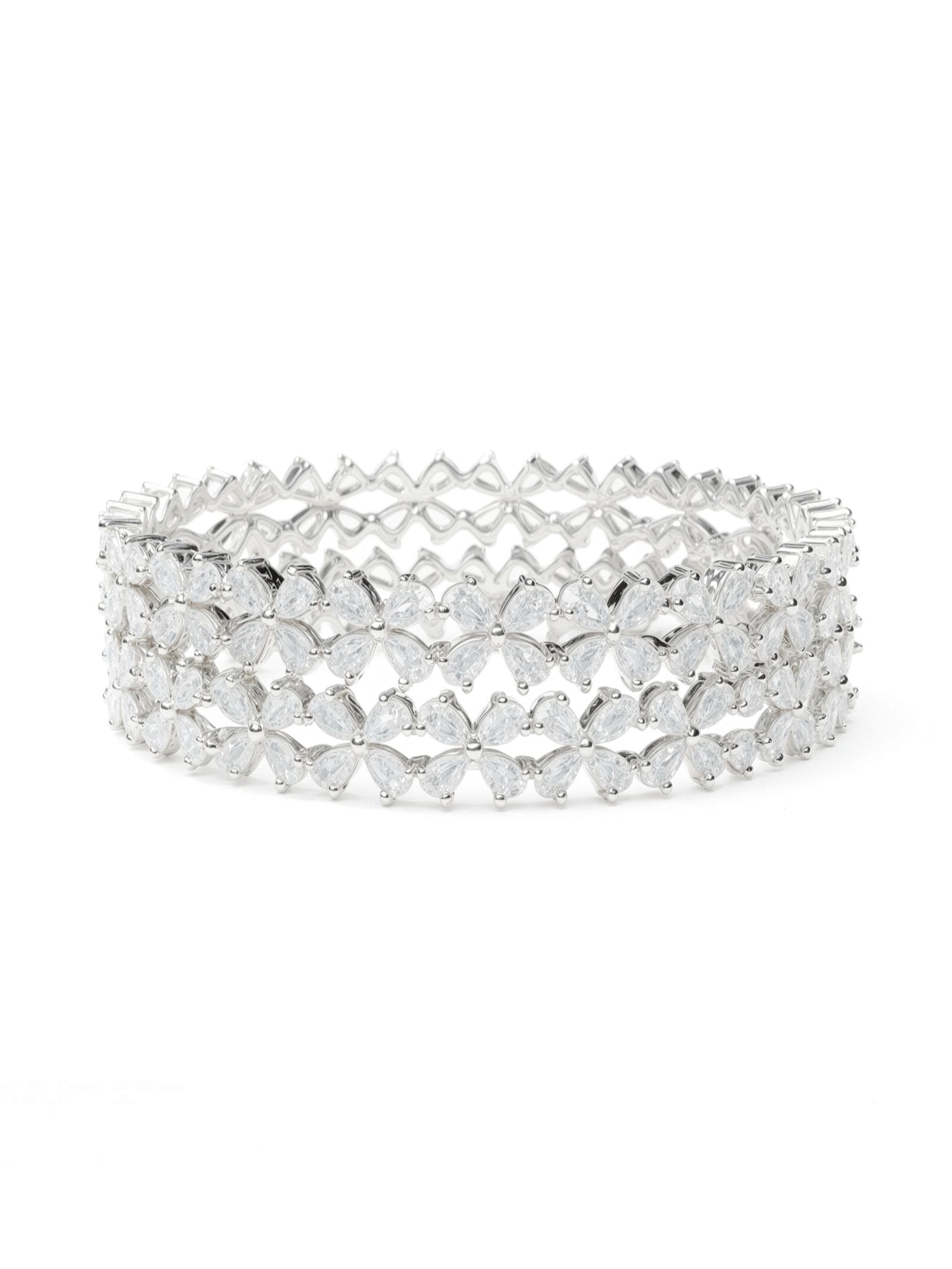 Ethereal Diamond Petal Bangles