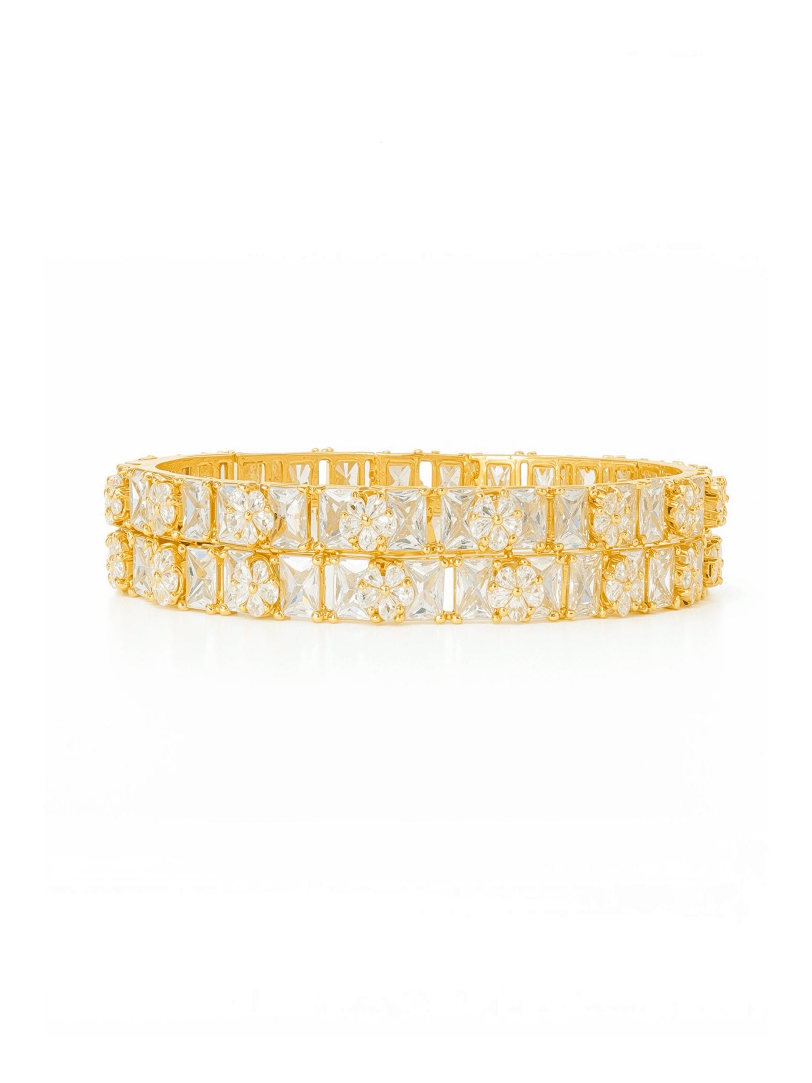 Royal Square-Cut CZ Bangles