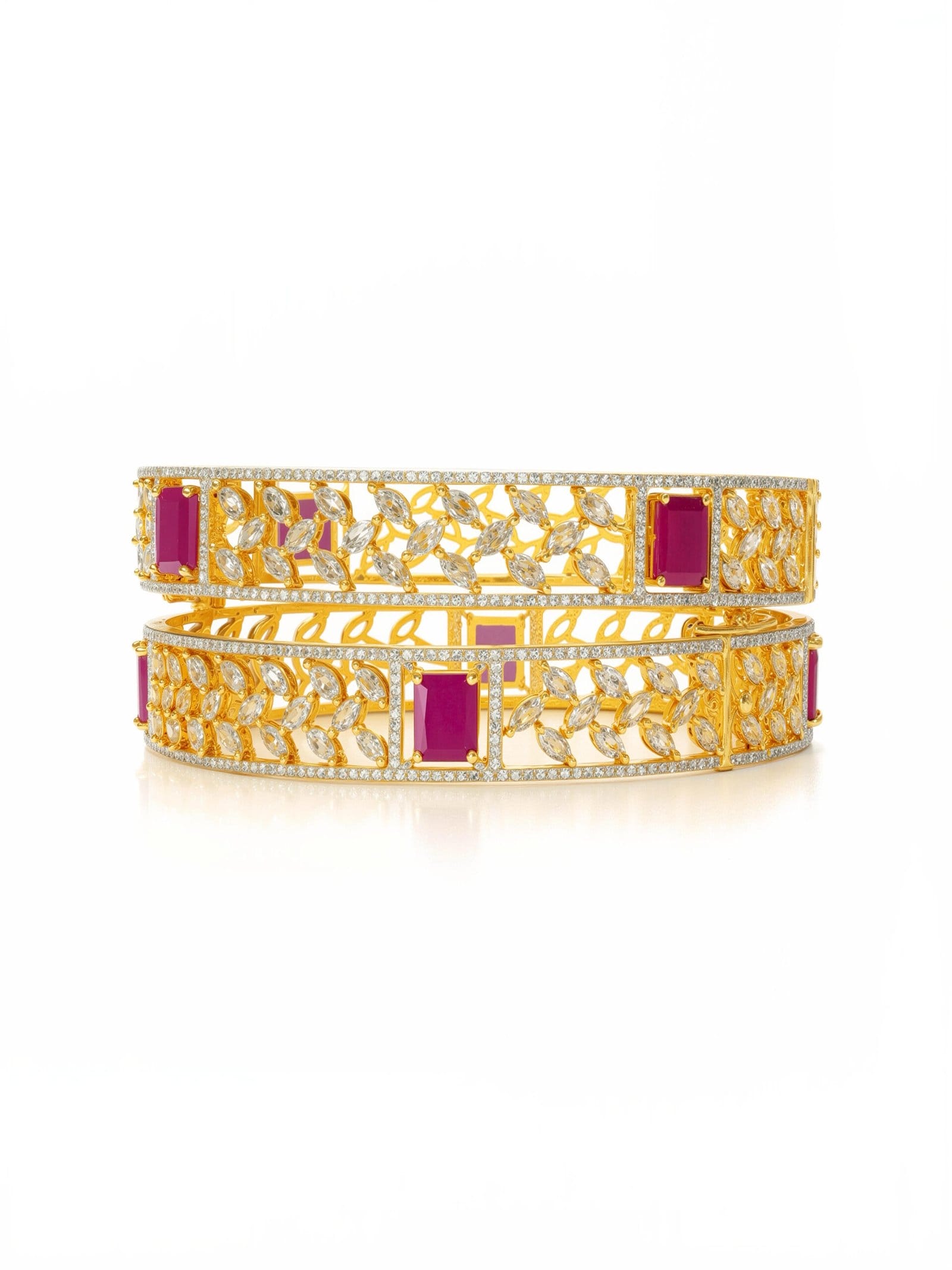 Royal Ruby Floral Bangles