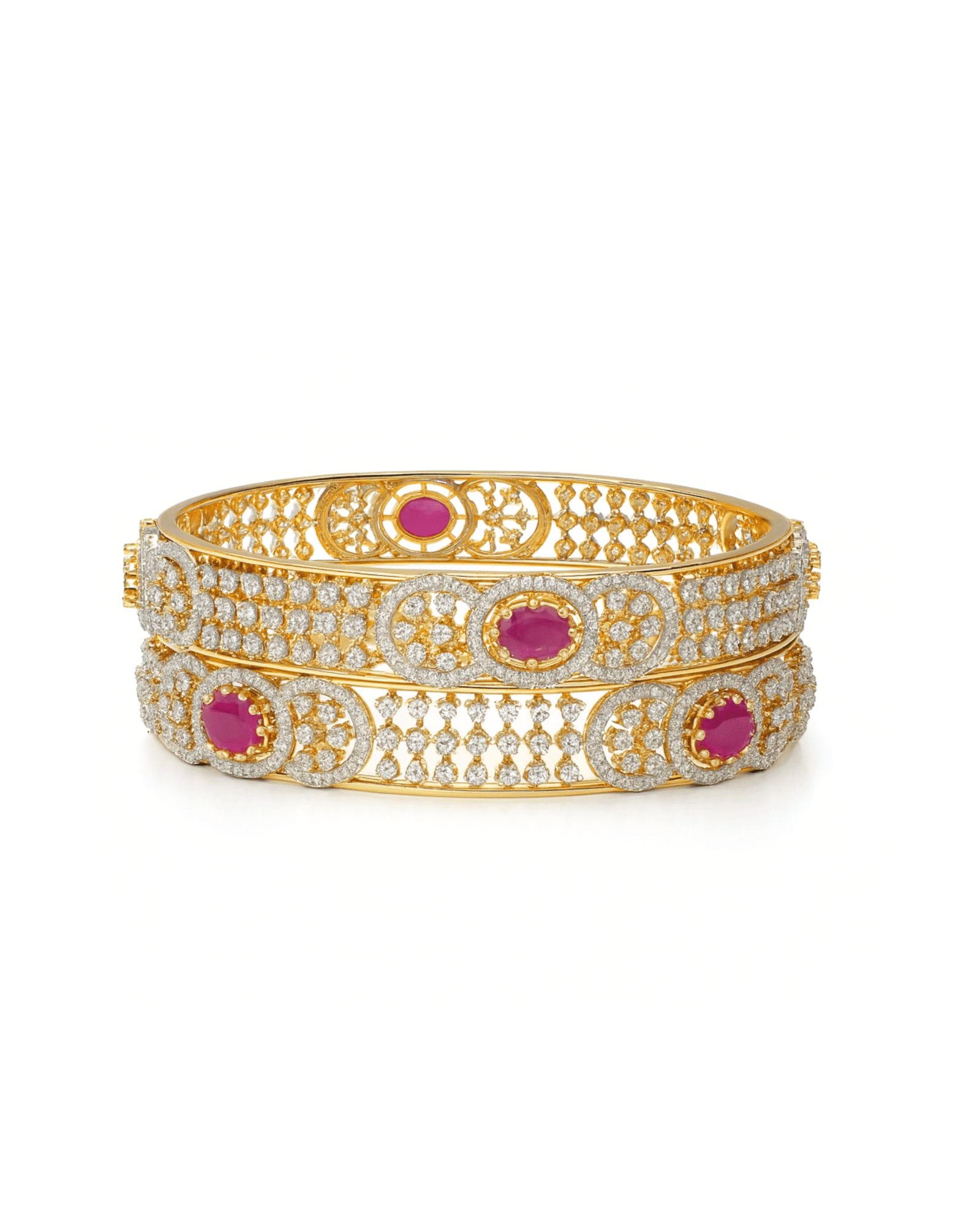 Ruby Halo Elegance Bangles