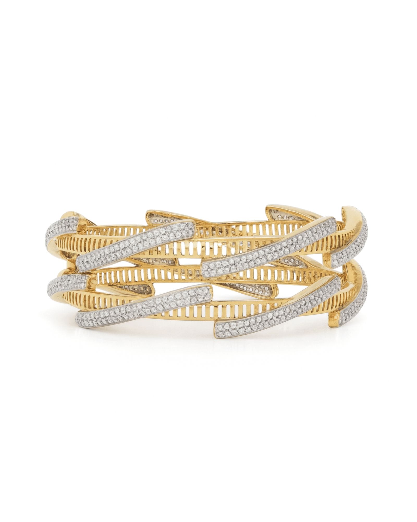 Interlaced Moissanite Ripple Bangles