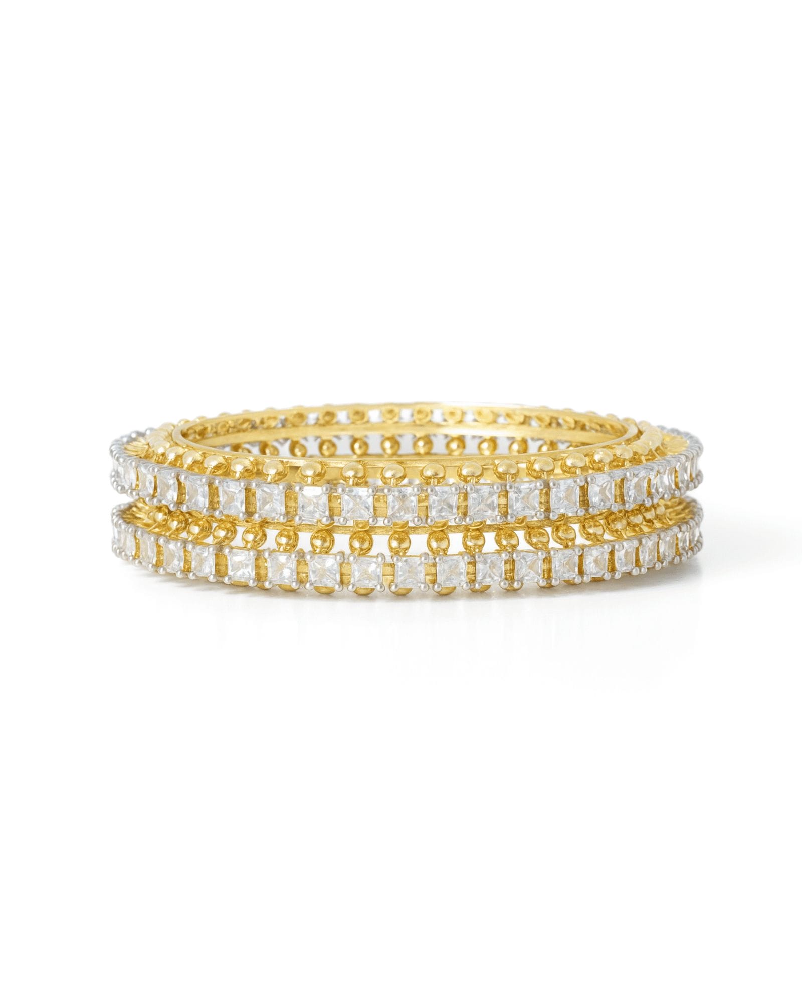 Princess-Cut Tennis Edge Bangles