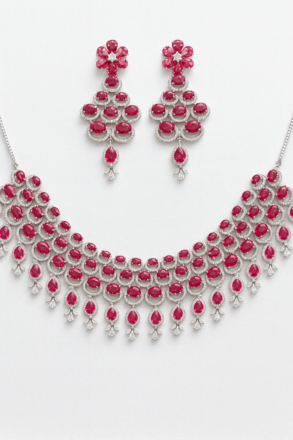 Crimson Blossom Chandelier Necklace - Image 5