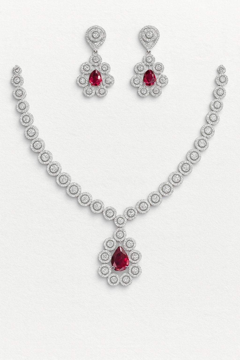 Ruby Royale Teardrop Necklace - Image 3