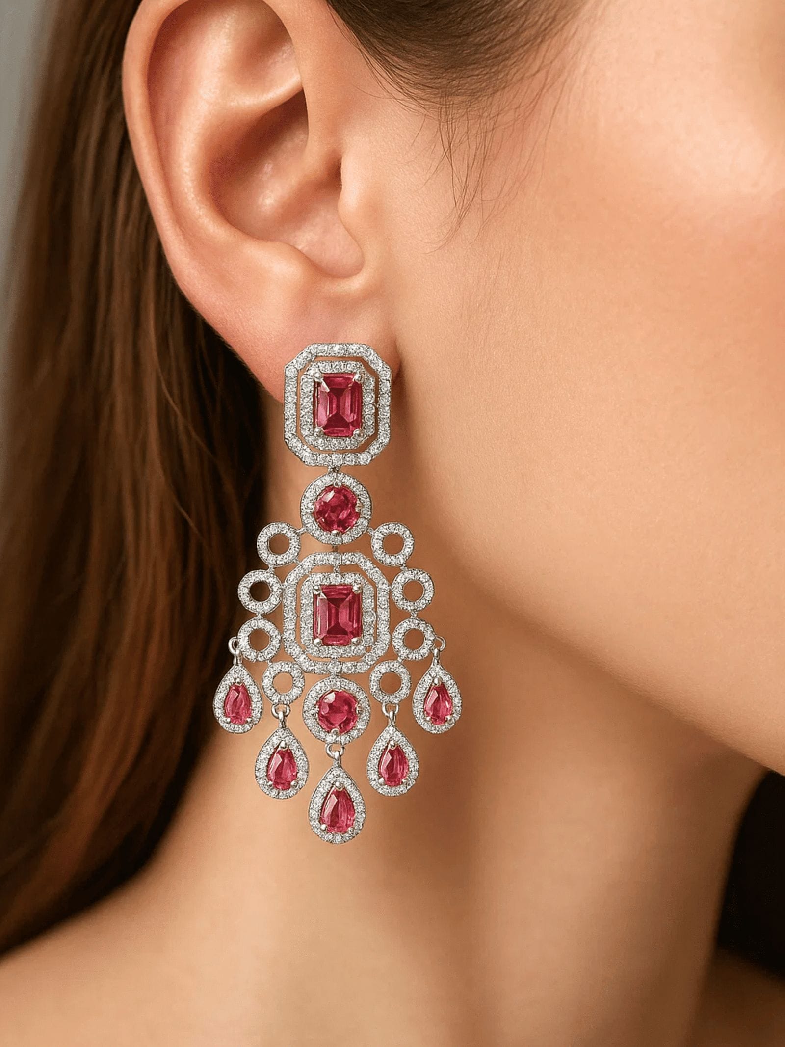 Maharani Ruby Cascade Necklace - Image 6