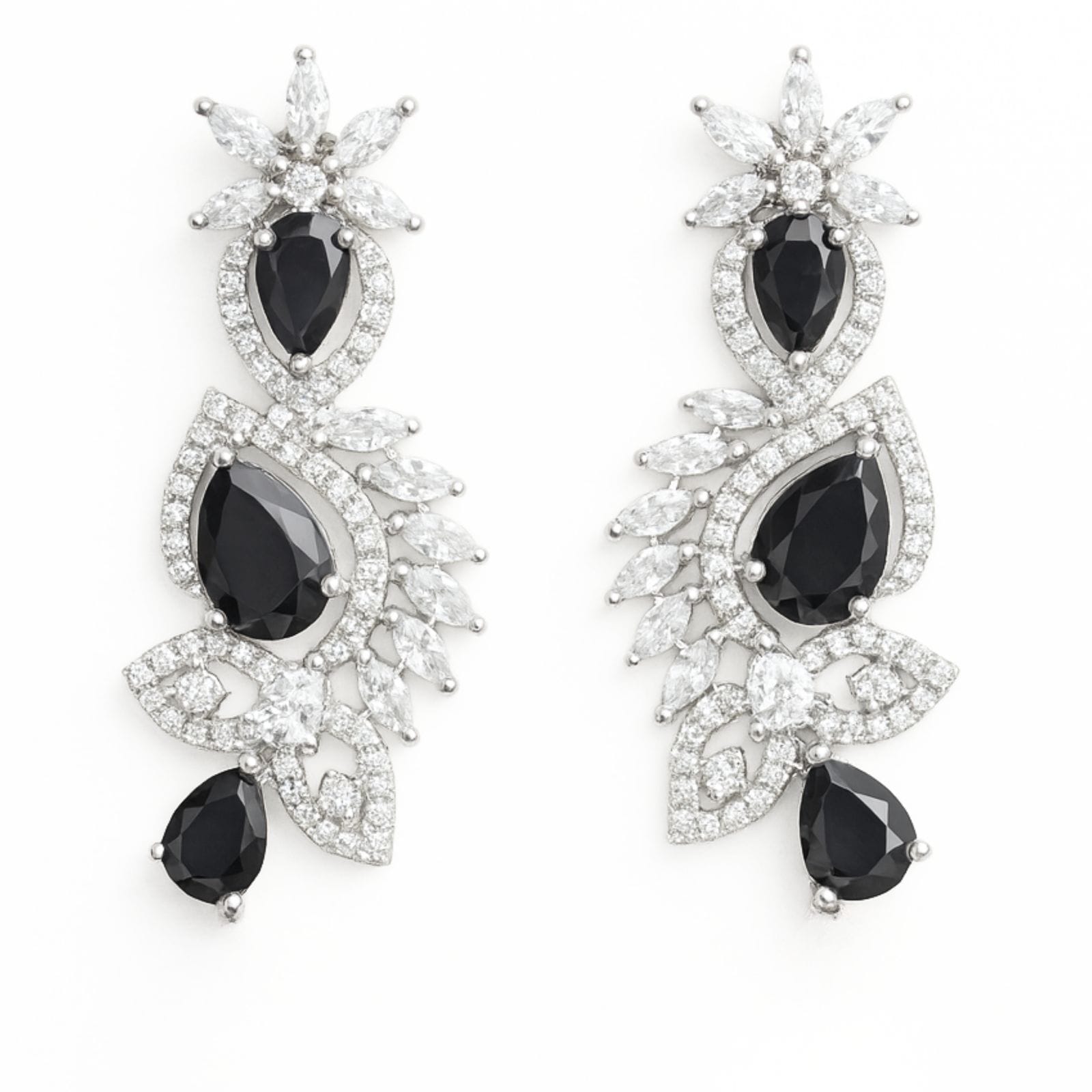 Black Sapphire Diamond Leaf Necklace - Image 2