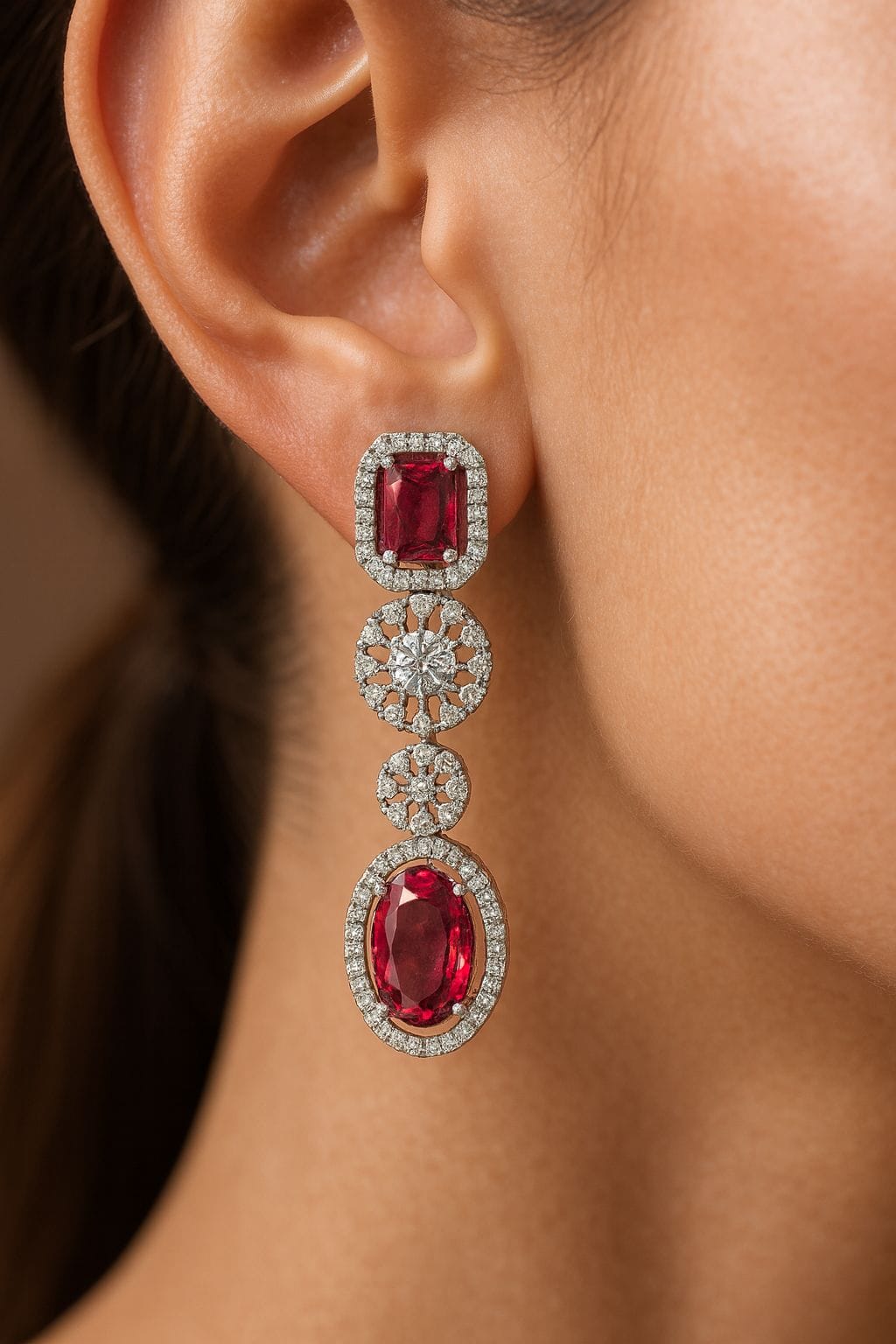 Ruby Halo Necklace - Image 4