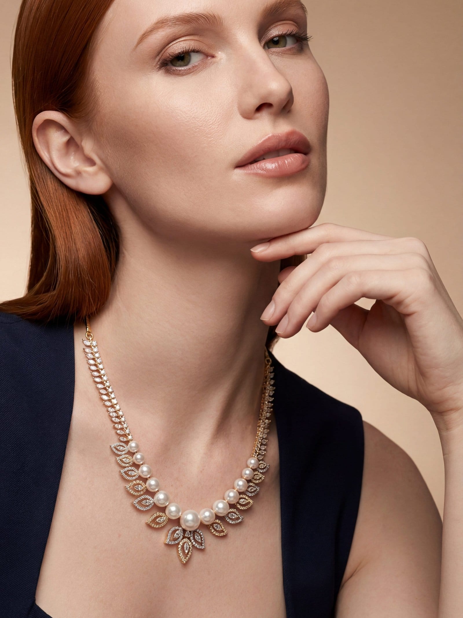Pearl Petal Cascade Necklace