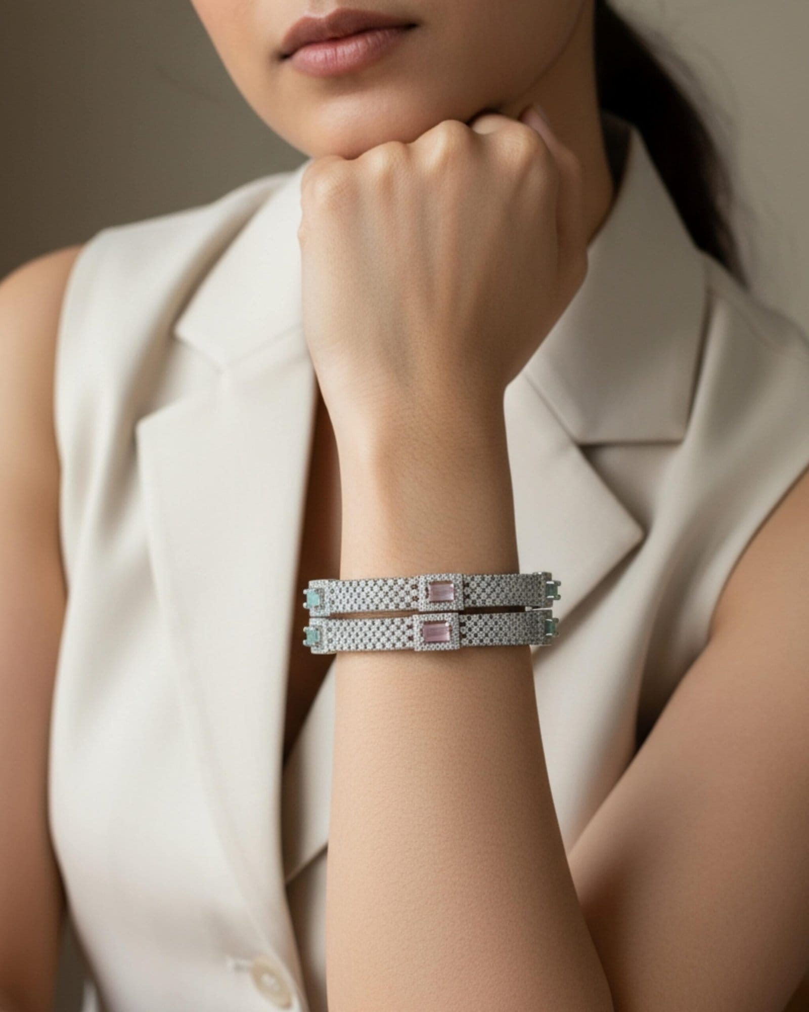 Celestia Dual-Tone Pastel Bangles - Image 3