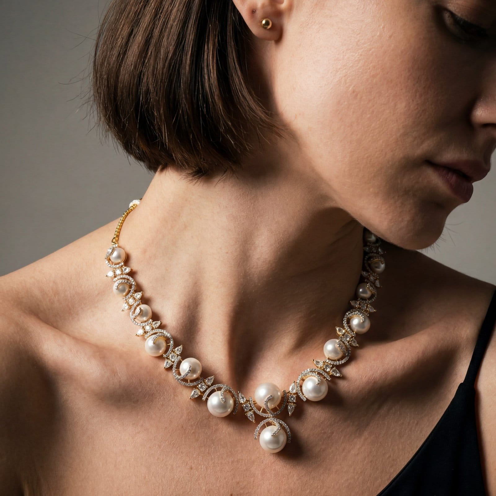 Eternal Pearl Swirl Necklace