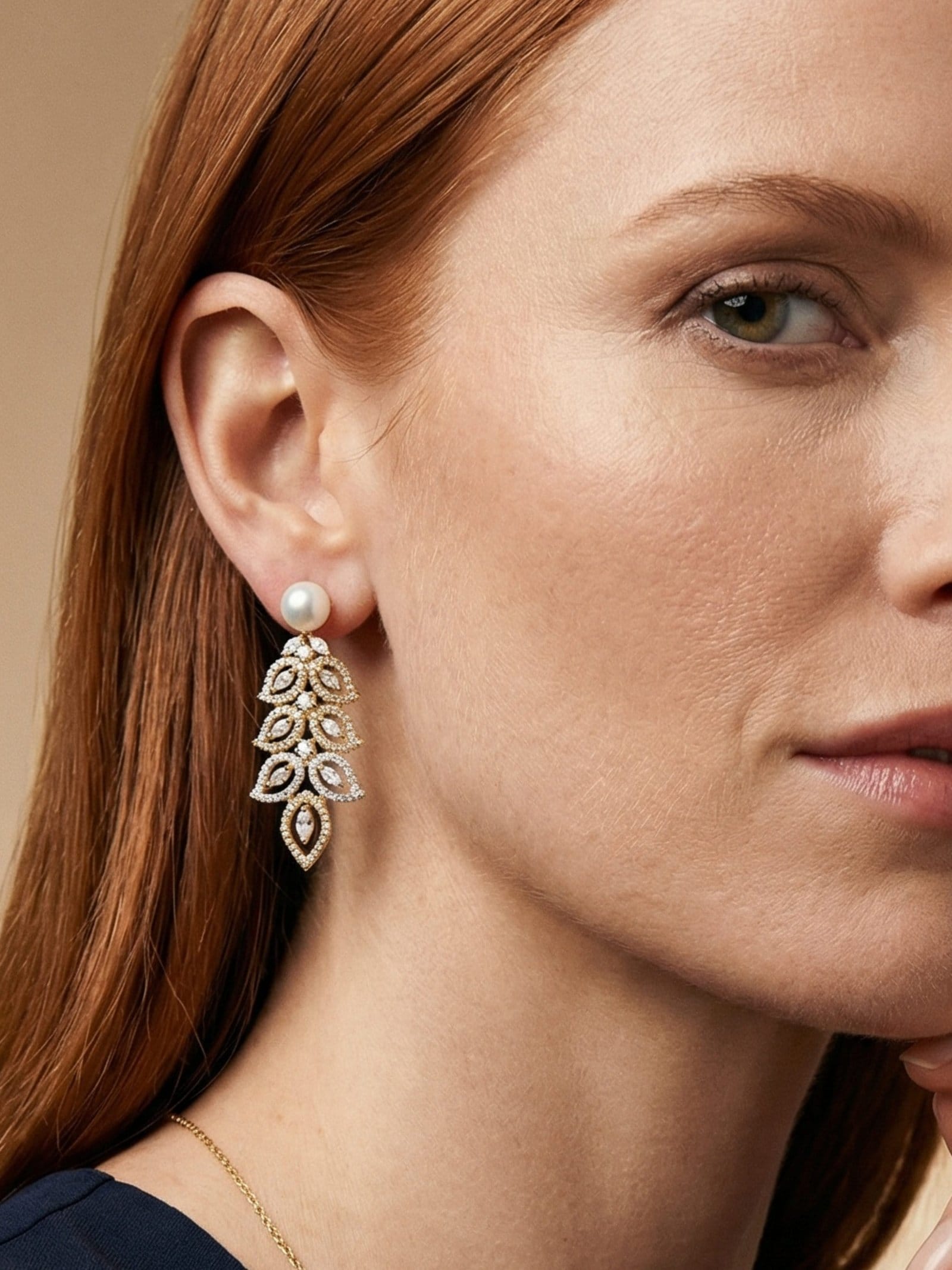 Pearl Petal Cascade Necklace