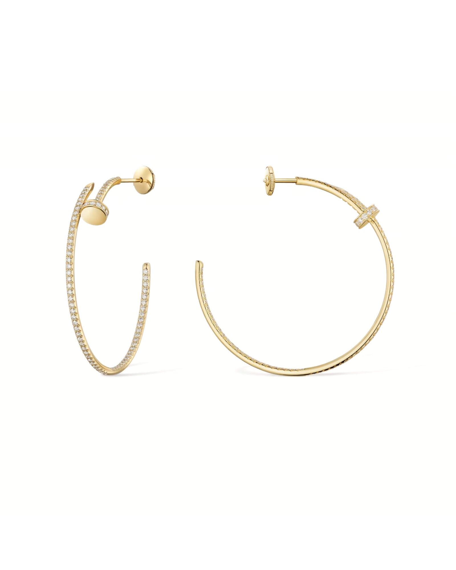 Juste un Clou hoop earrings, large model, paved