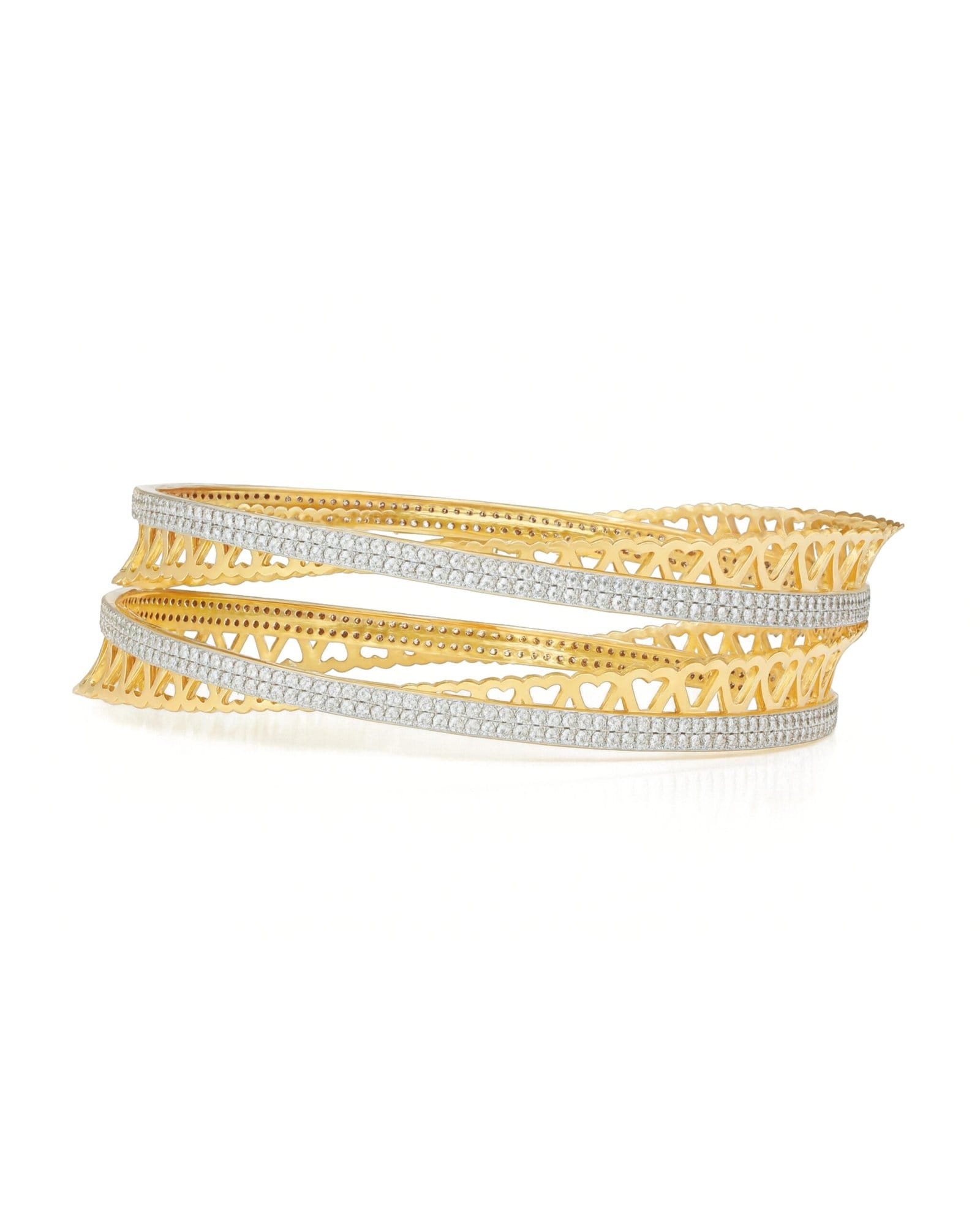 Heartlace Pavé Crossover Bangles