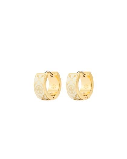 Tory Burch MONOGRAM HOOP EARRINGS