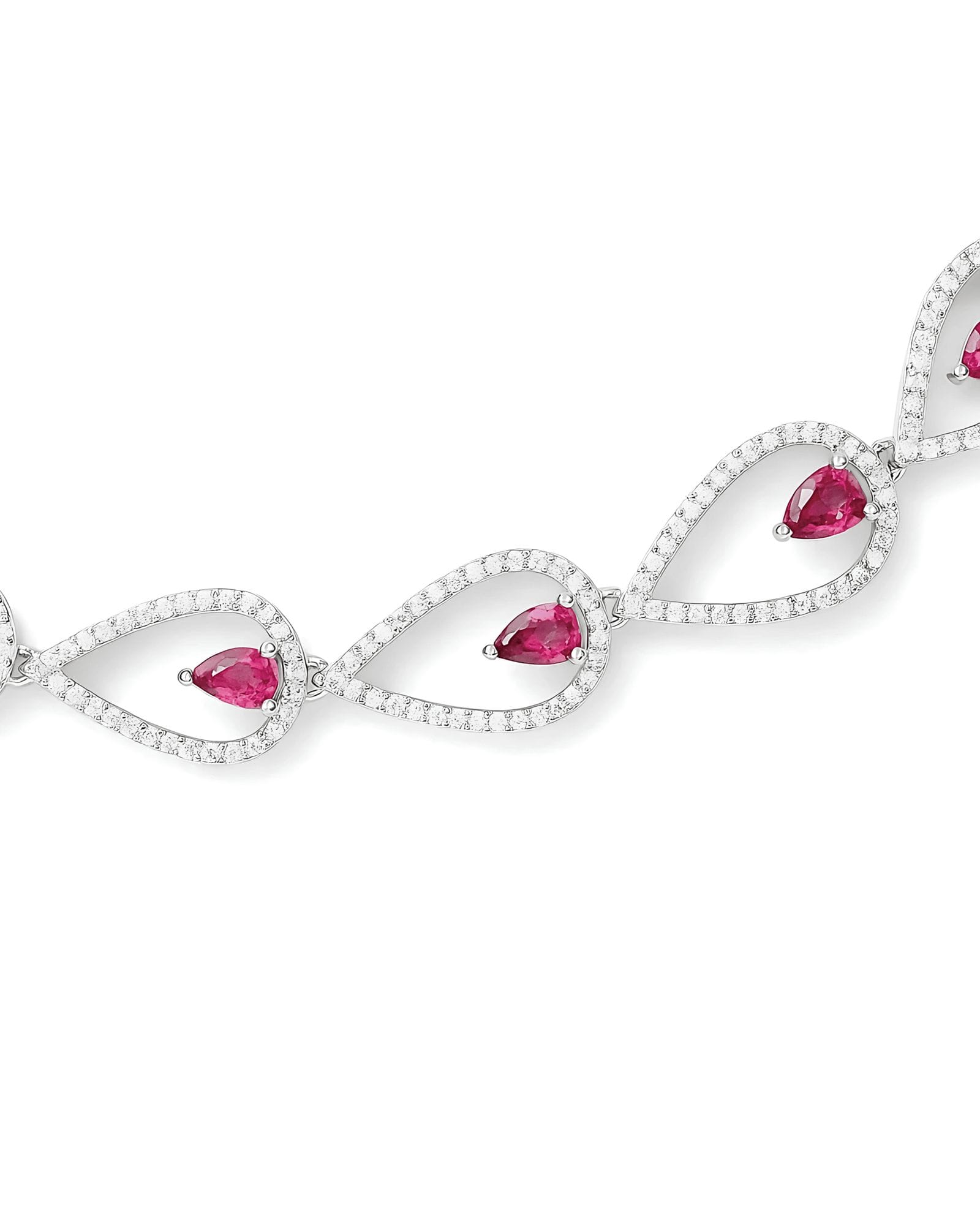 Ruby Heart Teardrop Necklace