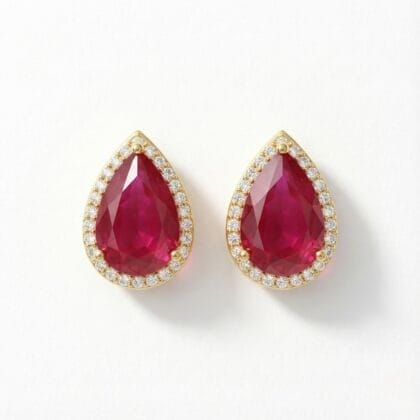 Teardrop Halo Statement Stud Earrings