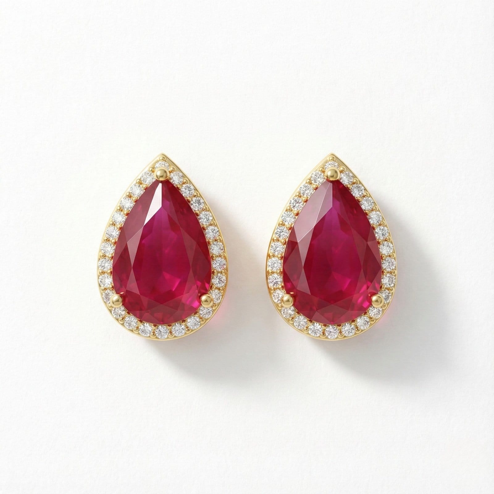 Teardrop Halo Statement Stud Earrings
