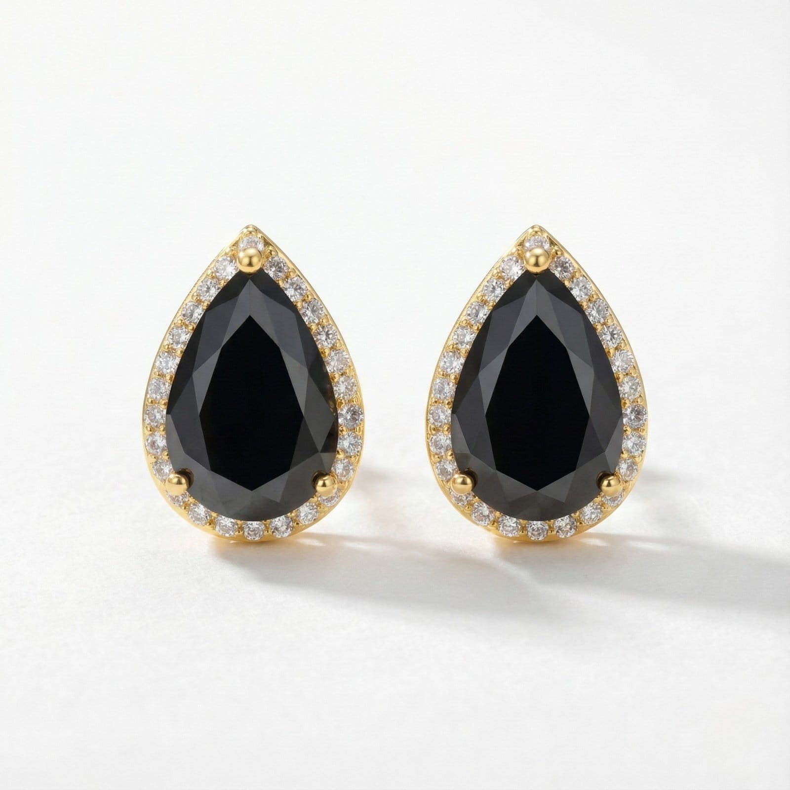 Teardrop Halo Statement Stud Earrings - Image 2