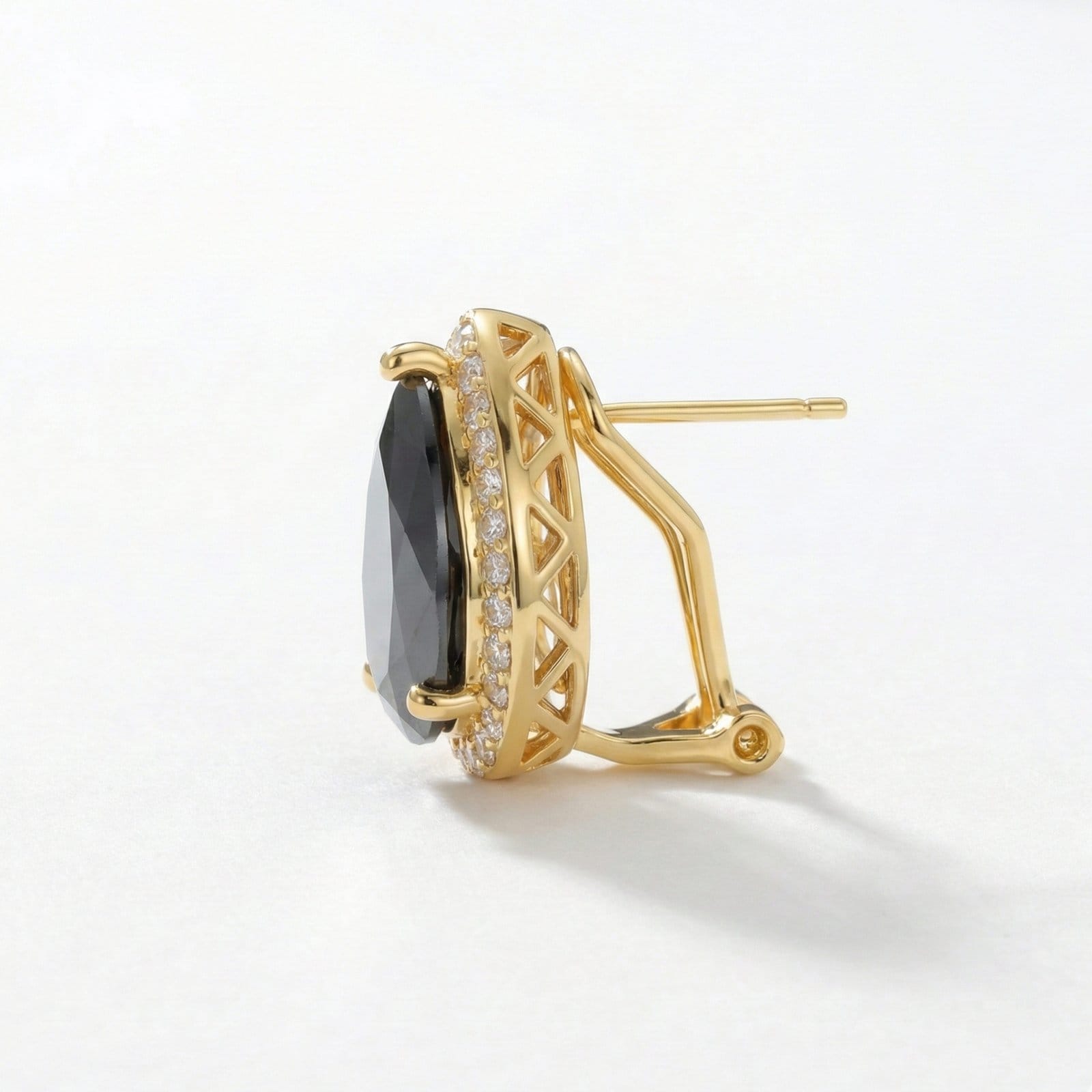 Teardrop Halo Statement Stud Earrings - Image 4