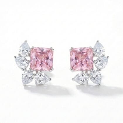 Midnight Bloom Cushion Stud Earrings