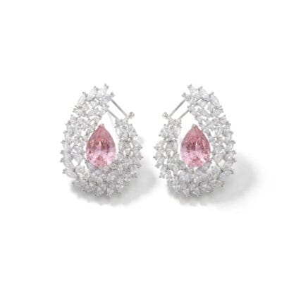 Luxe Laurel Teardrop Halo Statement Stud Earrings