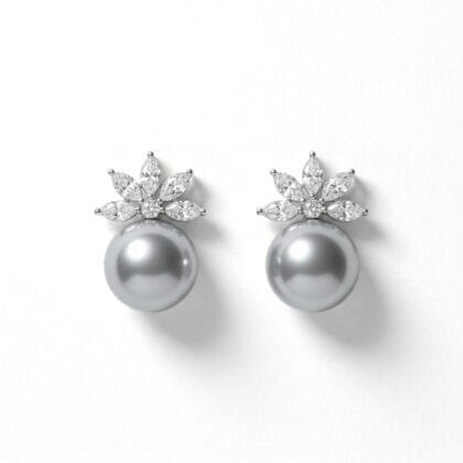 Pearl Blossom Stud Earrings