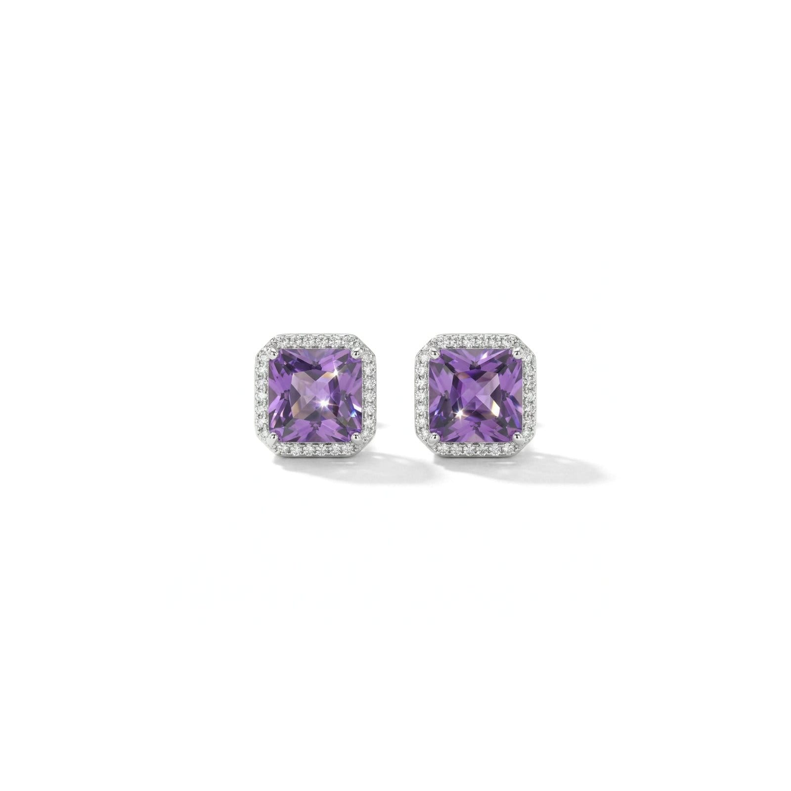 Octagon Halo Cushion Stud Earrings - Image 2