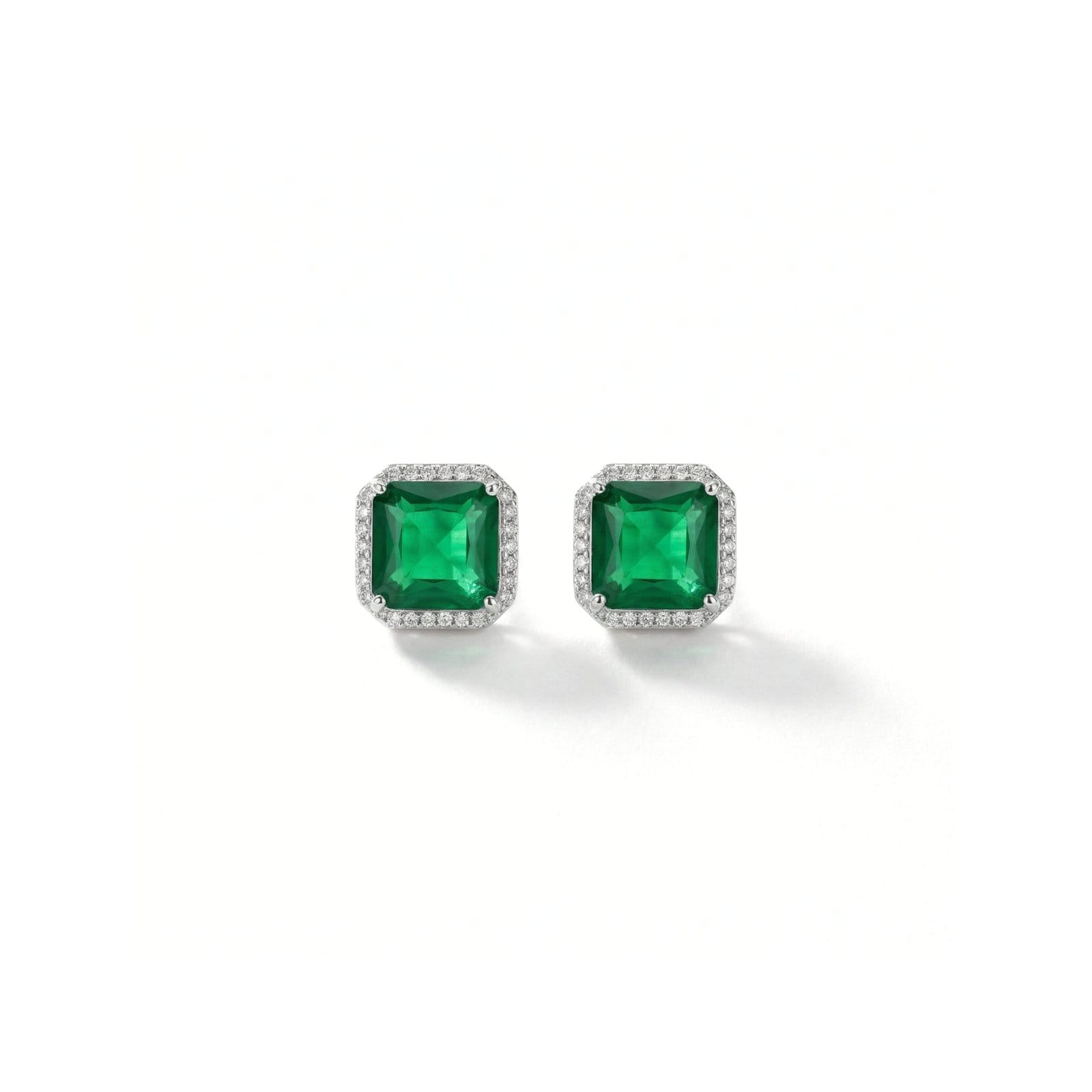 Octagon Halo Cushion Stud Earrings