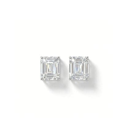 Emerald-Cut Solitaire Screw-Back Stud Earrings