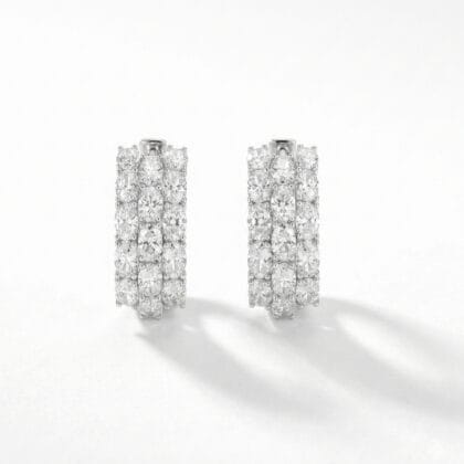 Luxe Baguette & Brilliant Duo Hoop Earrings